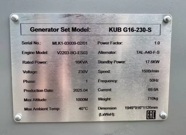 KUB G16-230-S